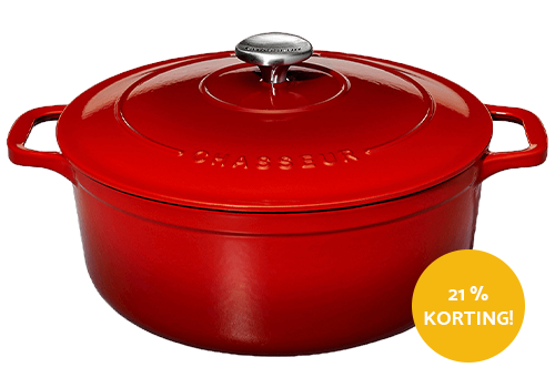 Chasseur braadpan 4 liter ø 24 cm gietijzer rood