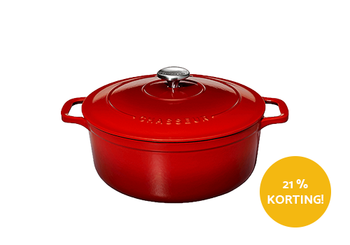 Chasseur braadpan 5 liter ø 26 cm gietijzer rood